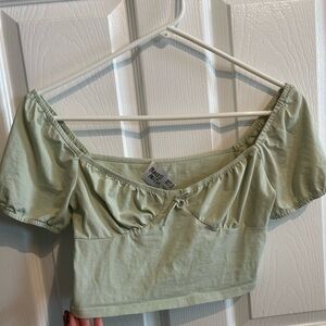 Princess Polly Sage Green crop top